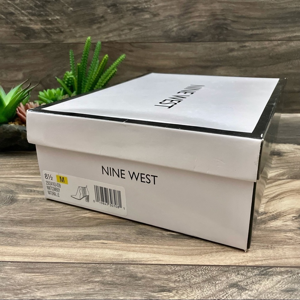 NIB Nine West Cowboy Natural Ankle Western Bootie - Picture 11 of 12